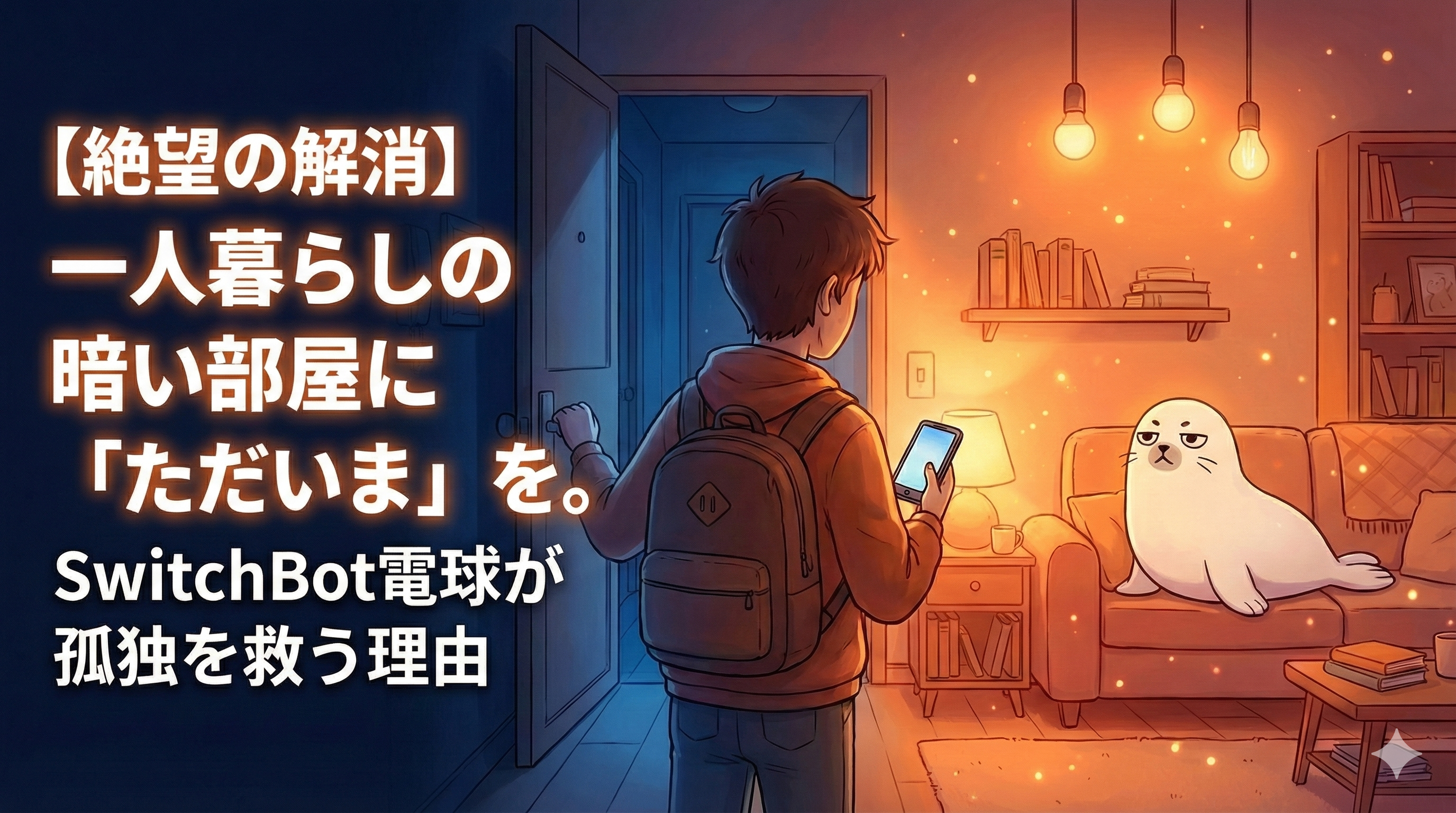 【絶望の解消】一人暮らしの暗い部屋に「ただいま」を。SwitchBot電球が孤独を救う理由